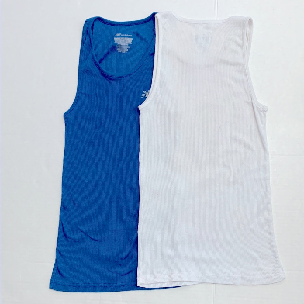New Balance Navy and White Tank Tops